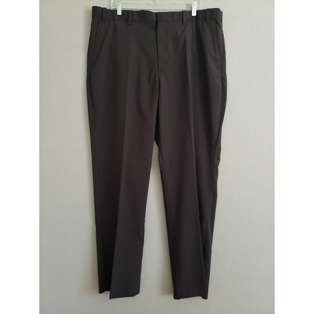 Alan Flusser 40x32 Dress Pants Black Flat Front Business Formal Academia Office